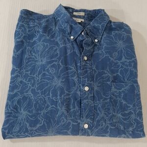 J Crew Slim Linen Shirt in Hibiscus Print